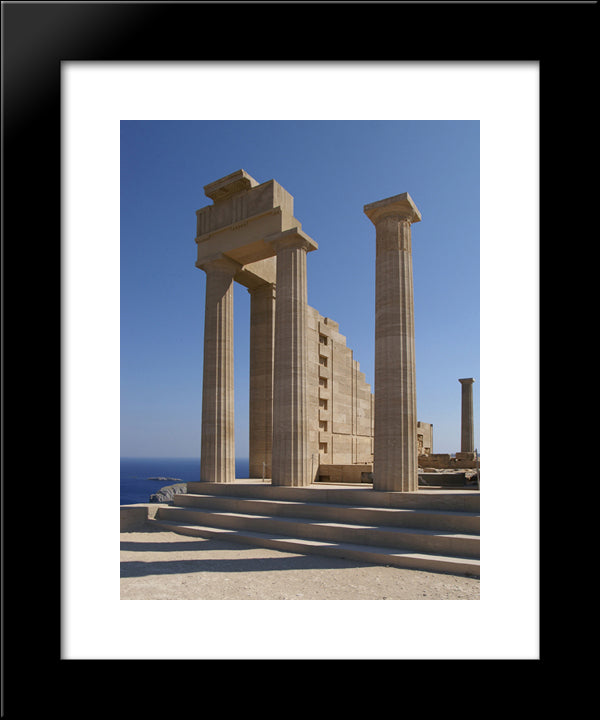 Acropolis Of Lindos 20x24 Black Modern Wood Framed Art Print Poster