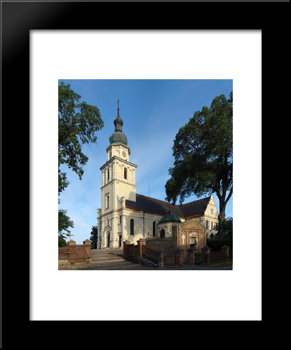 St. Mary Magdalene'S Church In Pszczew 20x24 Black Modern Wood Framed Art Print Poster