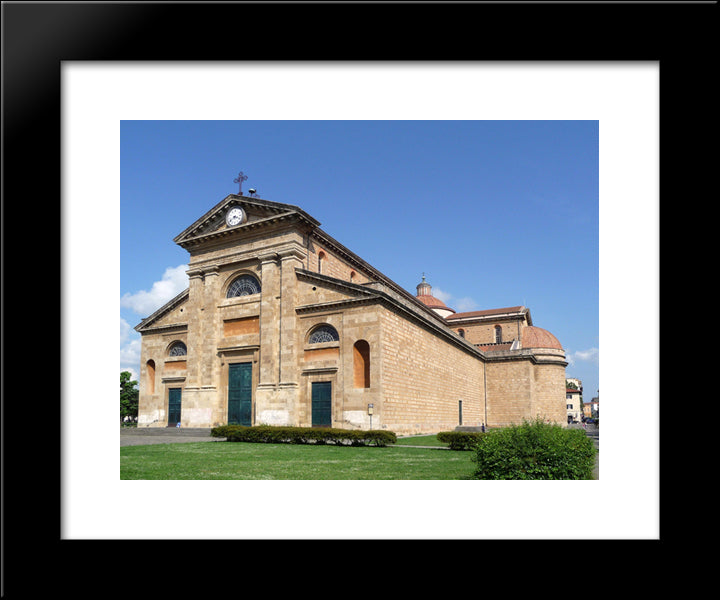 Chiesa Di Santa Maria Del Soccorso Livorno 20x24 Black Modern Wood Framed Art Print Poster