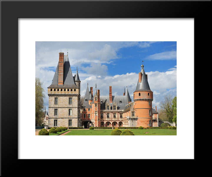 Maintenon Castle, France 20x24 Black Modern Wood Framed Art Print Poster