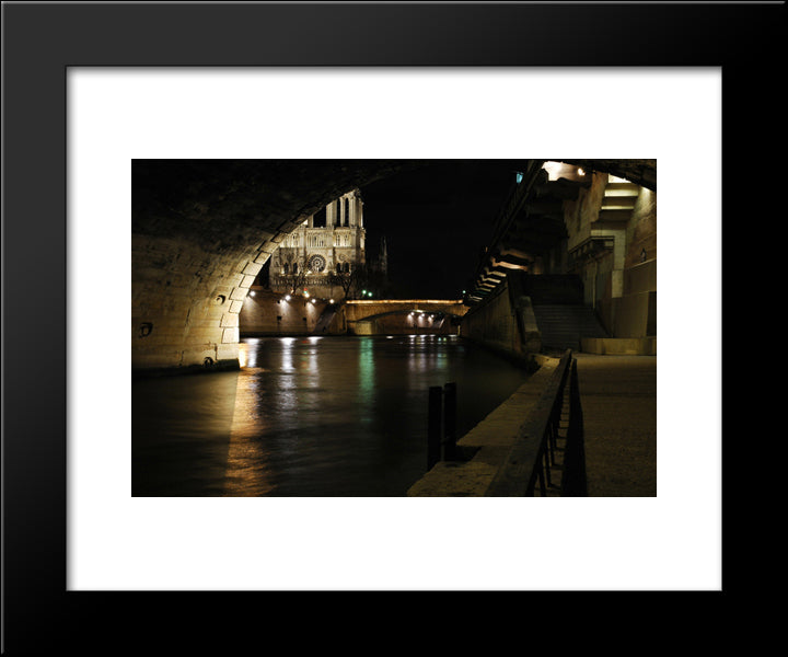 Notre Dame De Paris Cathedral, France 20x24 Black Modern Wood Framed Art Print Poster