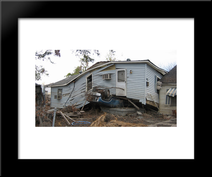 New Orleans Katrina Damage 20x24 Black Modern Wood Framed Art Print Poster