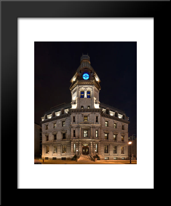 Harbour Commission Building, Montreal 20x24 Black Modern Wood Framed Art Print Poster