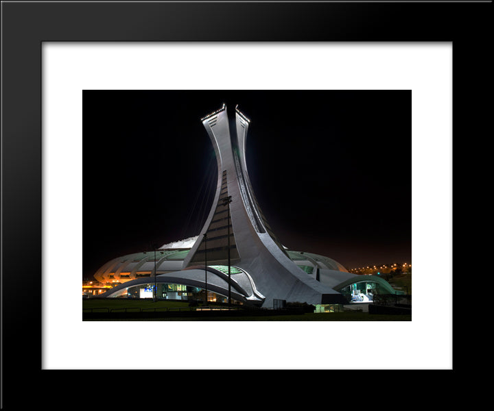 Olympic Stadium, Montreal 20x24 Black Modern Wood Framed Art Print Poster
