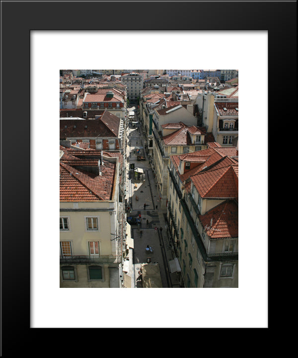 Rua De Santa Justa, Lisbon, Portugal 20x24 Black Modern Wood Framed Art Print Poster