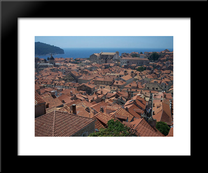 Dubrovnik Rooftops, Croatia 20x24 Black Modern Wood Framed Art Print Poster