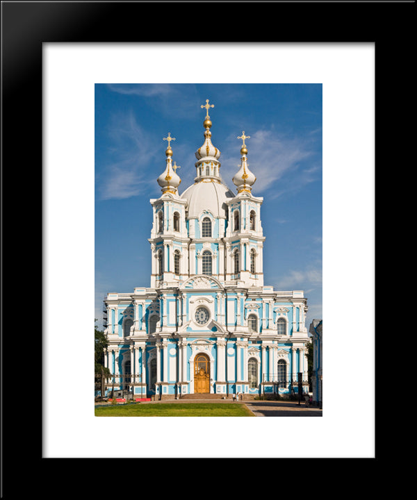 Smolnly Cathedral, Saint Petersburg 20x24 Black Modern Wood Framed Art Print Poster