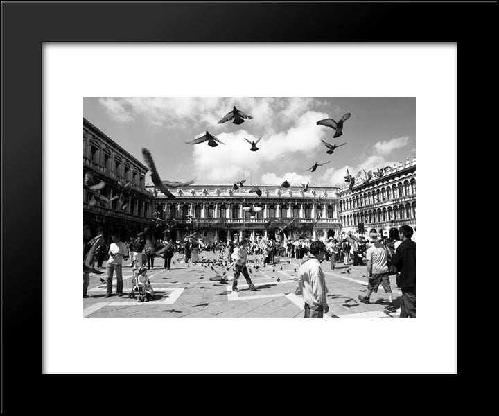 Piazza San Marco, Venice 20x24 Black Modern Wood Framed Art Print Poster