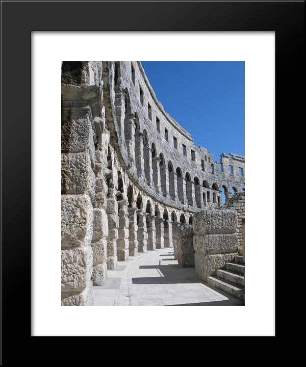 The Amphiteathre In Pula, Croatia 20x24 Black Modern Wood Framed Art Print Poster