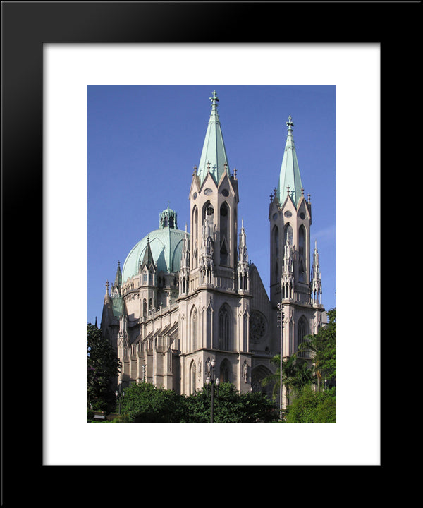 Cathedral Metropolitan De Sao Paulo Brazil 20x24 Black Modern Wood Framed Art Print Poster