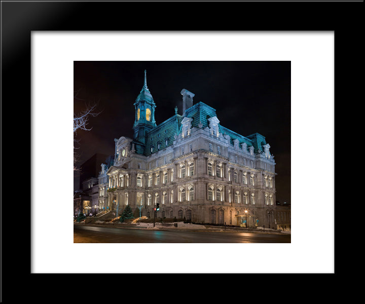 Montreal City Hall, Canada 20x24 Black Modern Wood Framed Art Print Poster