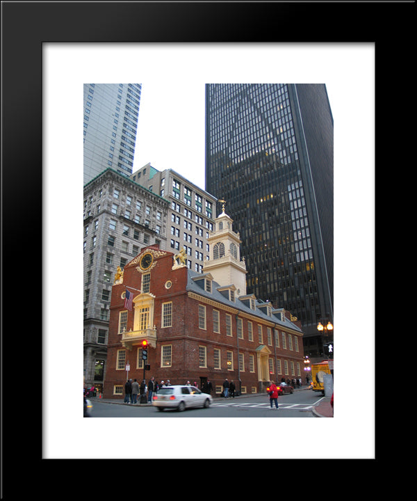 Old State House, Boston 20x24 Black Modern Wood Framed Art Print Poster