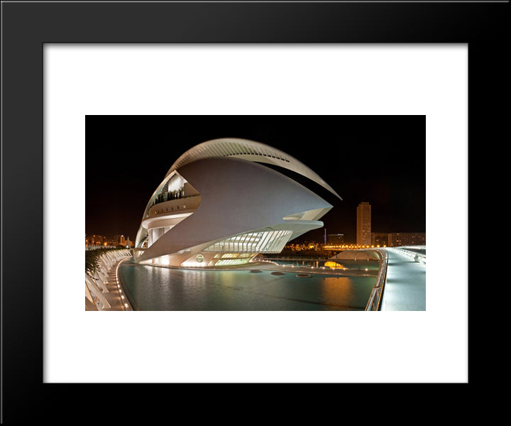 City Of The Arts, Valencia 20x24 Black Modern Wood Framed Art Print Poster