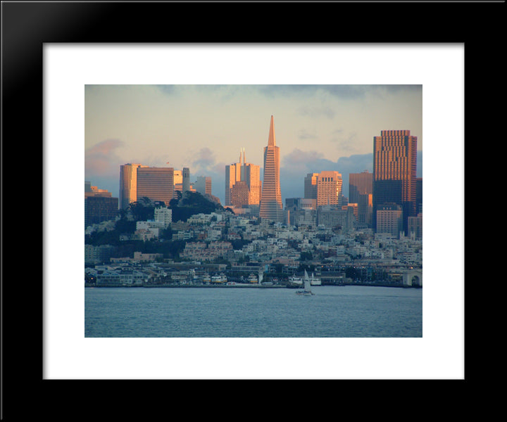 San Francisco Cityscape, California 20x24 Black Modern Wood Framed Art Print Poster