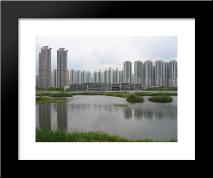 Tin Shui Wai Town 20x24 Black Modern Wood Framed Art Print Poster