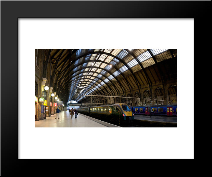Kings Cross Railway Station London England 20x24 Black Modern Wood Framed Art Print Poster