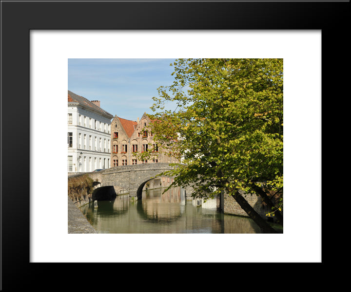 Augustijnen Bridge, Belgium 20x24 Black Modern Wood Framed Art Print Poster