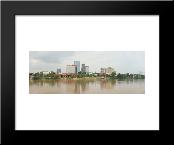 Little Rock Cityscape, Arkansas 20x24 Black Modern Wood Framed Art Print Poster