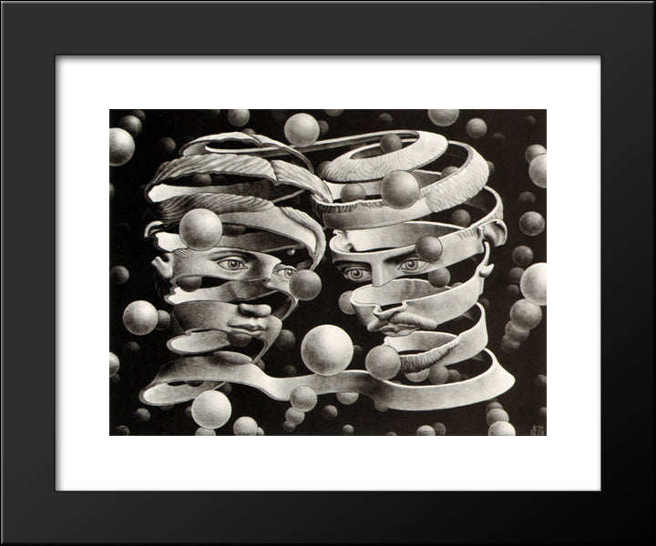 Bond Of Union 20x24 Black Modern Wood Framed Art Print Poster by Escher, M.C.
