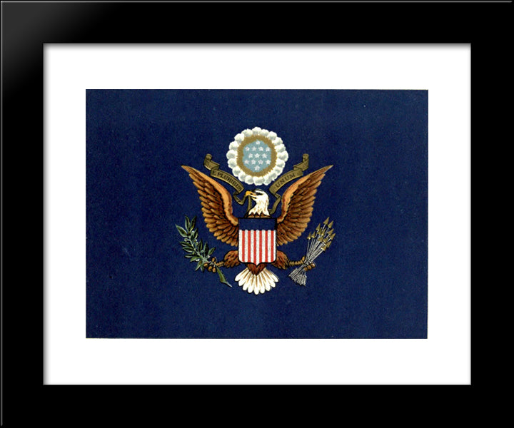United States Presidential Flag 20x24 Black Modern Wood Framed Art Print Poster