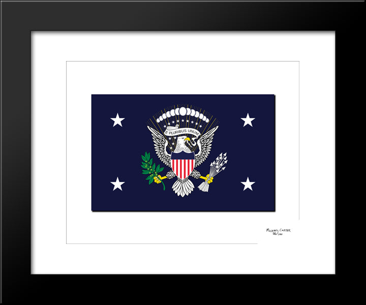 United States Presidential Flag 20x24 Black Modern Wood Framed Art Print Poster