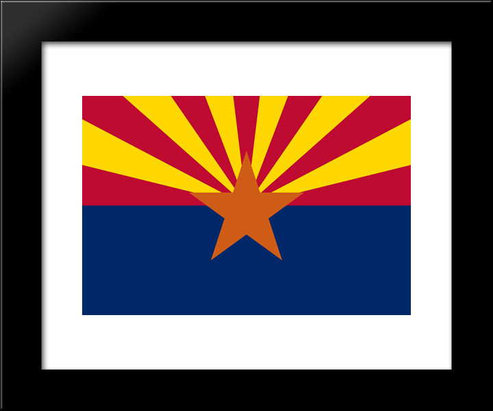 Arizona State Flag 20x24 Black Modern Wood Framed Art Print Poster