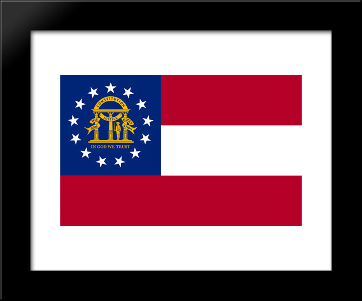 Georgia State Flag 20x24 Black Modern Wood Framed Art Print Poster