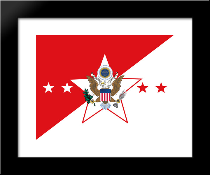 United States Army Chief Of Staff Flag 20x24 Black Modern Wood Framed Art Print Poster