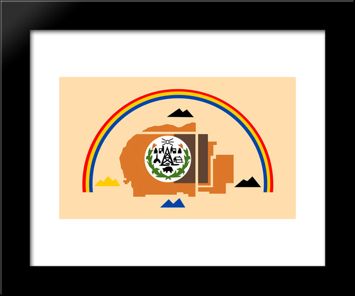 Native American Navajo Nation Flag 20x24 Black Modern Wood Framed Art Print Poster