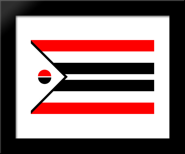 Native American Arapaho Nation Flag 20x24 Black Modern Wood Framed Art Print Poster