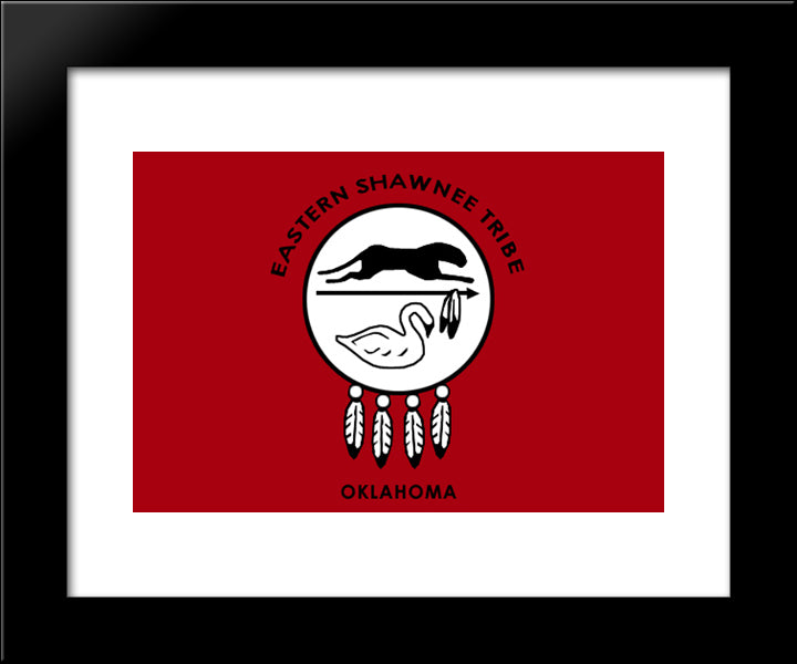 Native American Eastern Shawnee Tribe Flag 20x24 Black Modern Wood Framed Art Print Poster