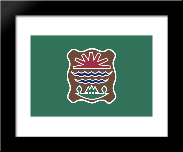 Native American Western Abenaki Flag 20x24 Black Modern Wood Framed Art Print Poster