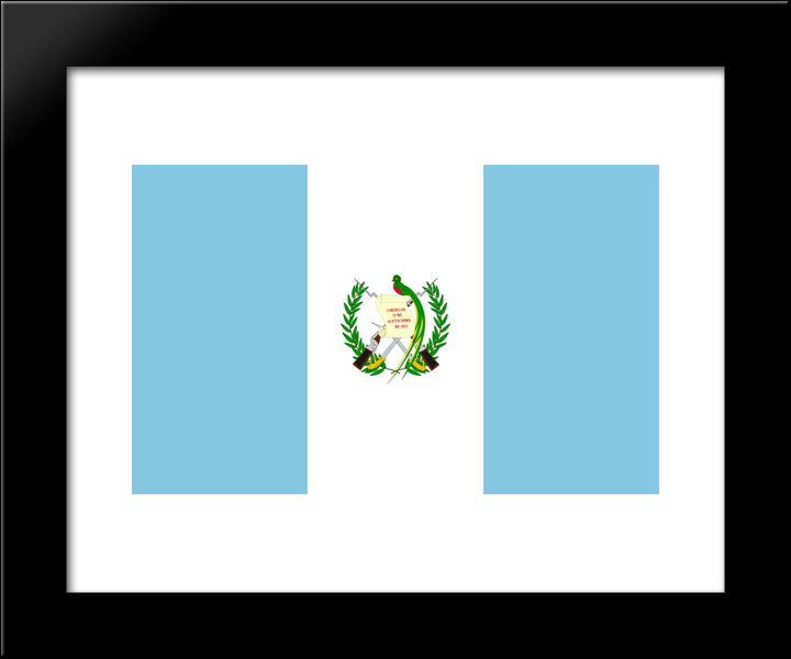 Guatemala Flag 20x24 Black Modern Wood Framed Art Print Poster