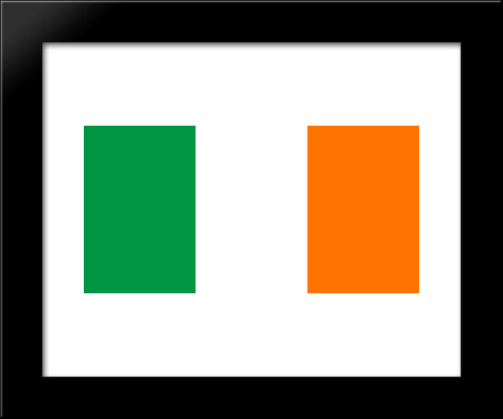 Ireland Flag 20x24 Black Modern Wood Framed Art Print Poster