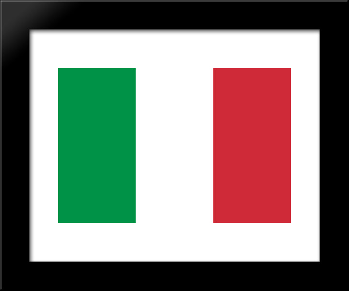 Italy Flag 20x24 Black Modern Wood Framed Art Print Poster