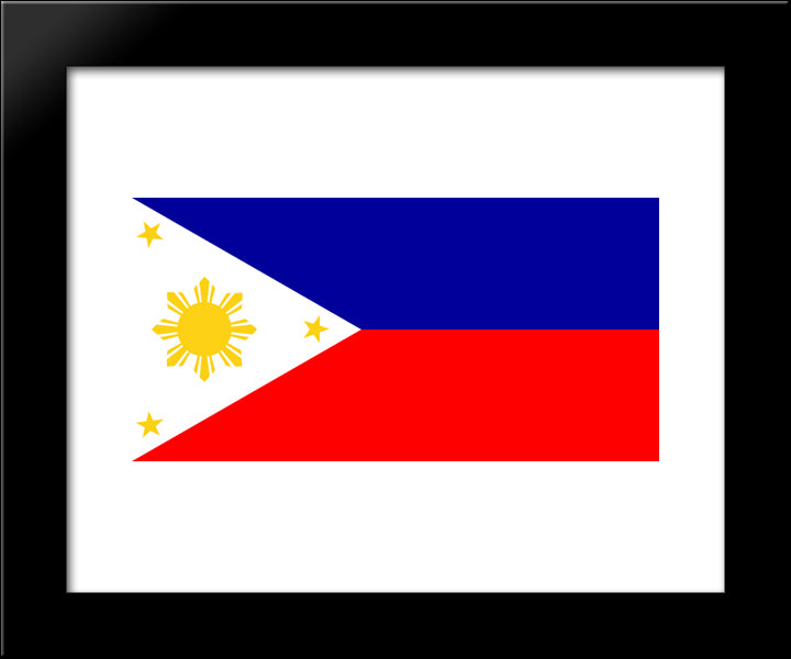 Philippines Flag 20x24 Black Modern Wood Framed Art Print Poster