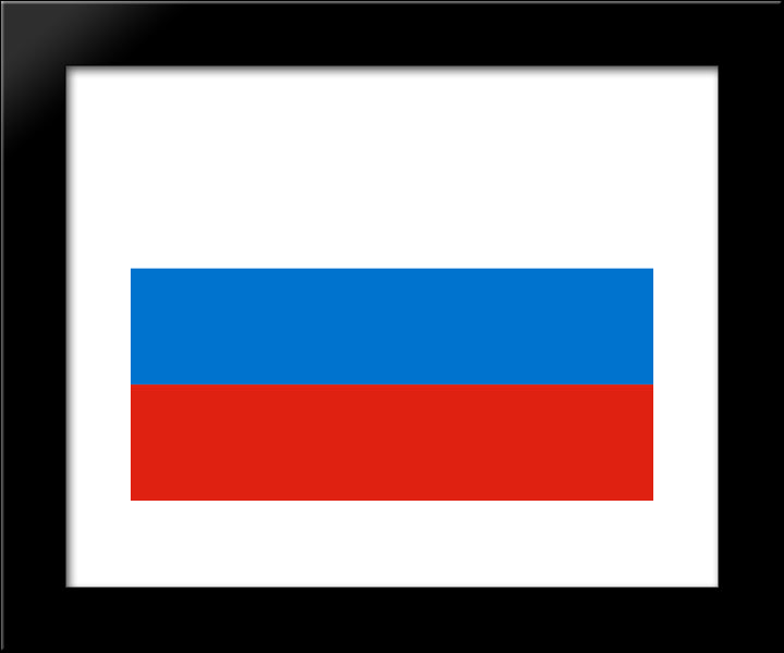 Russia Flag 20x24 Black Modern Wood Framed Art Print Poster
