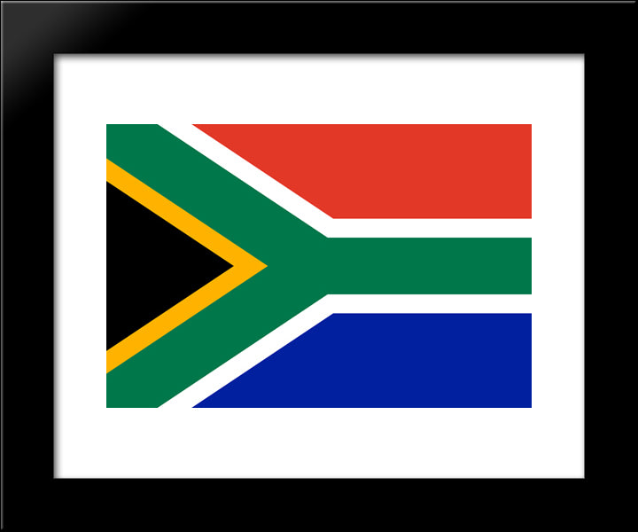 South Africa Flag 20x24 Black Modern Wood Framed Art Print Poster