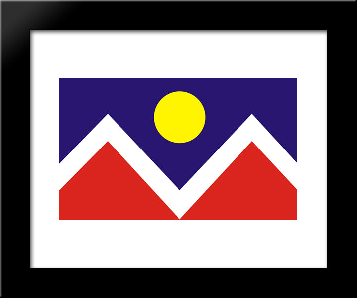Denver, Colorado Flag 20x24 Black Modern Wood Framed Art Print Poster