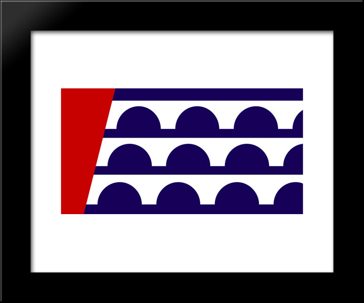 Des Moines, Iowa Flag 20x24 Black Modern Wood Framed Art Print Poster