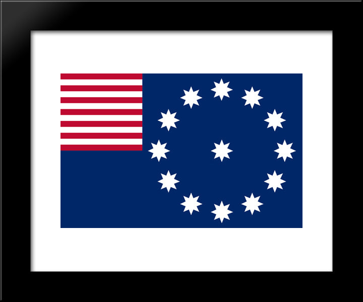 Easton, Pennsylvania Flag 20x24 Black Modern Wood Framed Art Print Poster