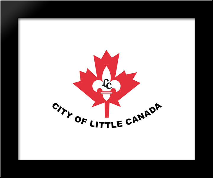 Little Canada, Minnesota Flag 20x24 Black Modern Wood Framed Art Print Poster