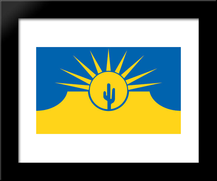 Mesa, Arizona Flag 20x24 Black Modern Wood Framed Art Print Poster