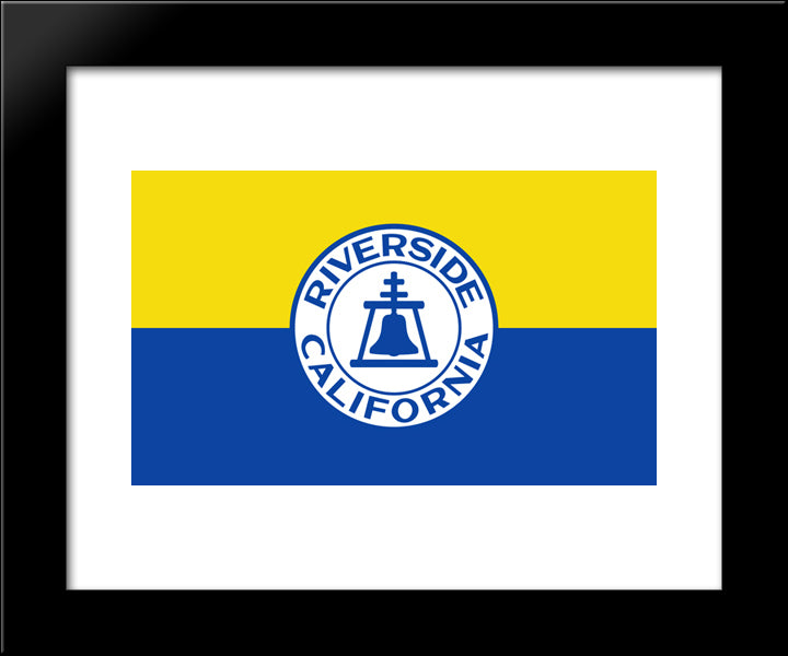 Riverside, California Flag 20x24 Black Modern Wood Framed Art Print Poster