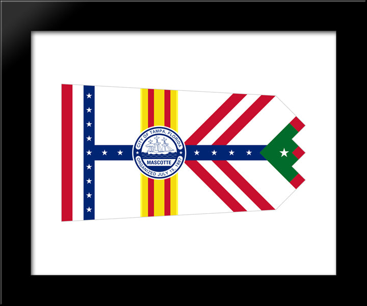 Tampa, Florida Flag 20x24 Black Modern Wood Framed Art Print Poster