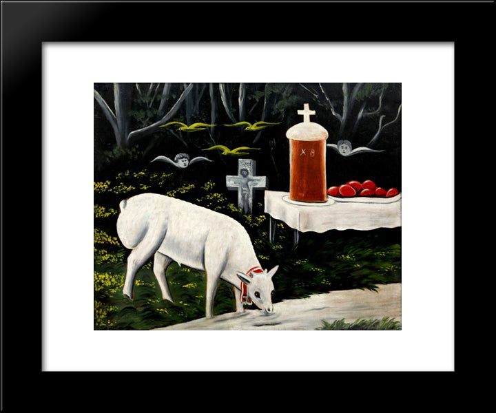 Easter Lamb 20x24 Black Modern Wood Framed Art Print Poster by Pirosmani, Niko