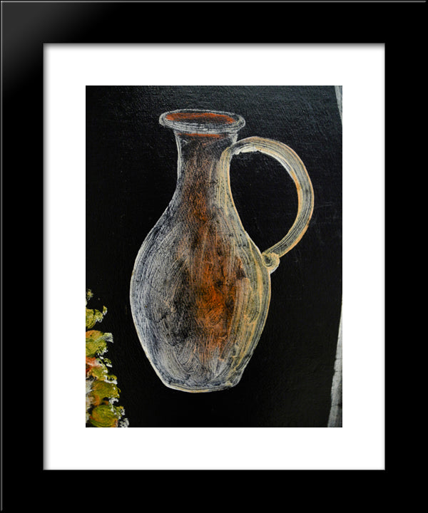 Still Life (Detail) 20x24 Black Modern Wood Framed Art Print Poster by Pirosmani, Niko