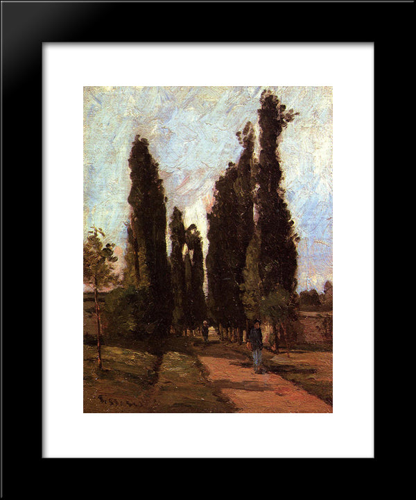 The Road 20x24 Black Modern Wood Framed Art Print Poster by Pissarro, Camille