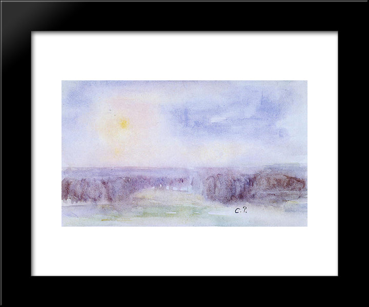 Landscape At Eragny 20x24 Black Modern Wood Framed Art Print Poster by Pissarro, Camille
