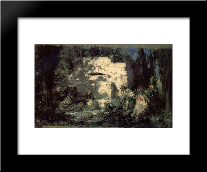 Christ And The Sinner 20x24 Black Modern Wood Framed Art Print Poster by Polenov, Vasily